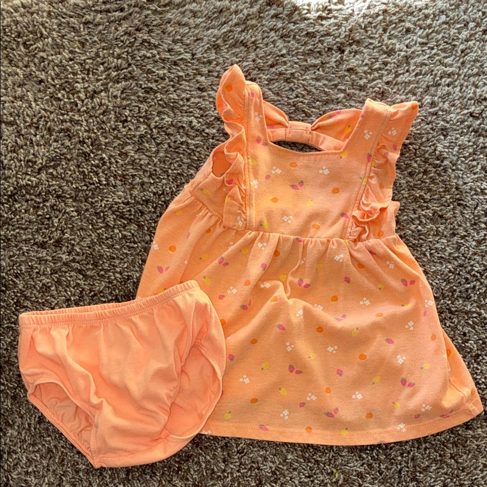 Okie Dokie Orange Ruffled Dress Set